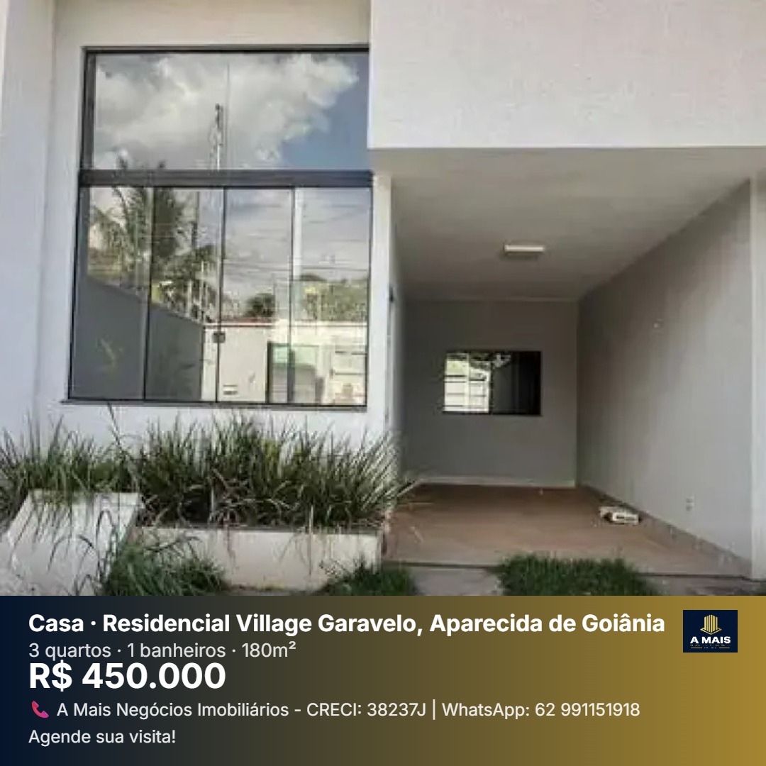 Casa 3 Quartos para Venda no Residencial Village Garavelo - Aparecida de Goiânia — foto
