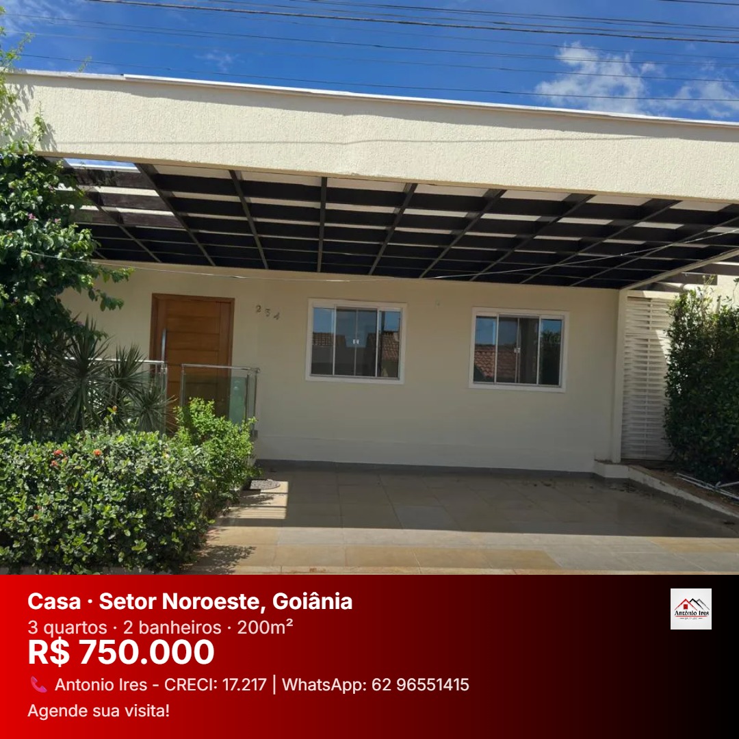 Casa 3 Quartos para Venda na Região Noroeste - Goiânia — foto