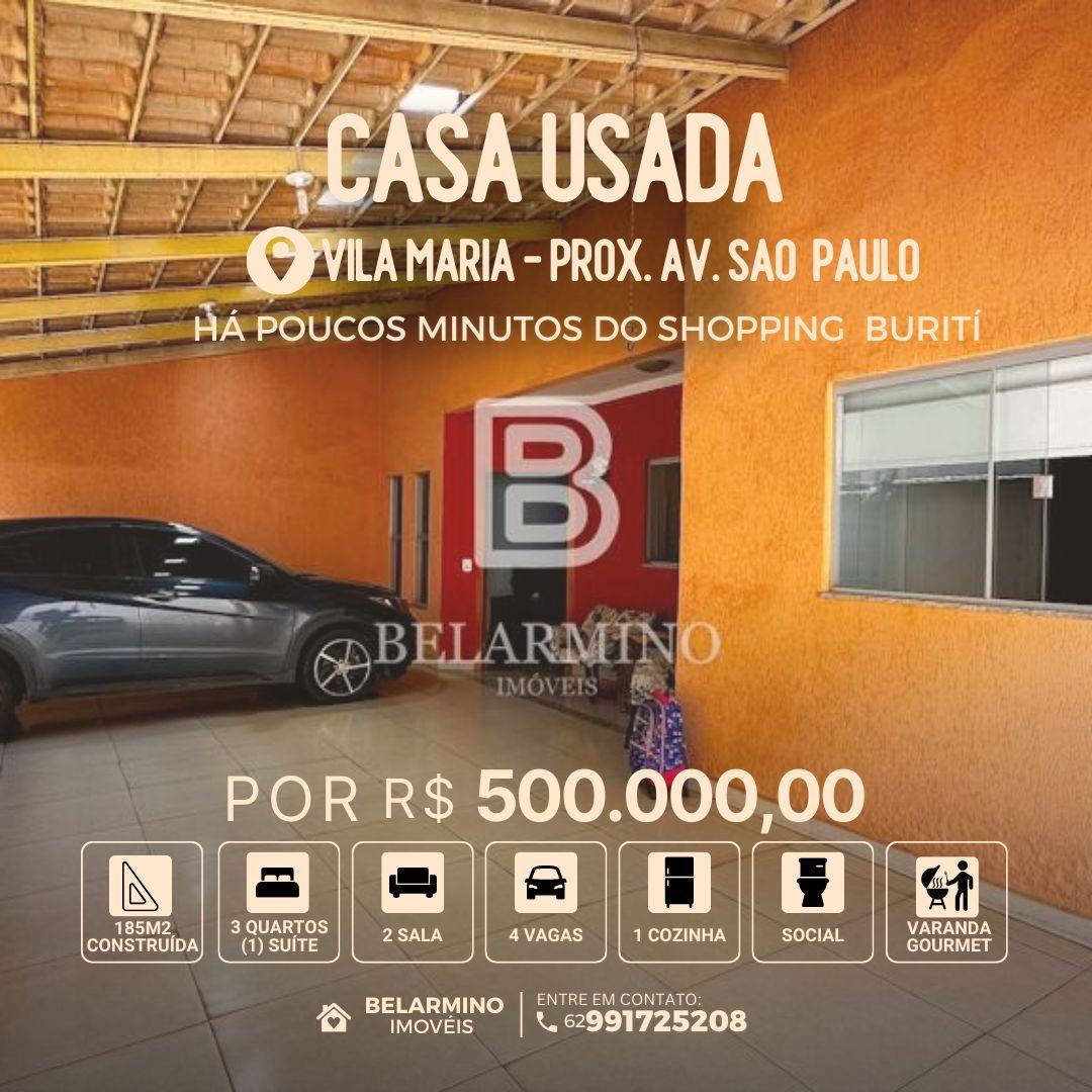 Casa para Venda em Aparecida de Goiânia, Vila Maria, 3 dormitórios, 1 suíte, 2 banheiros, 4 vagas — foto