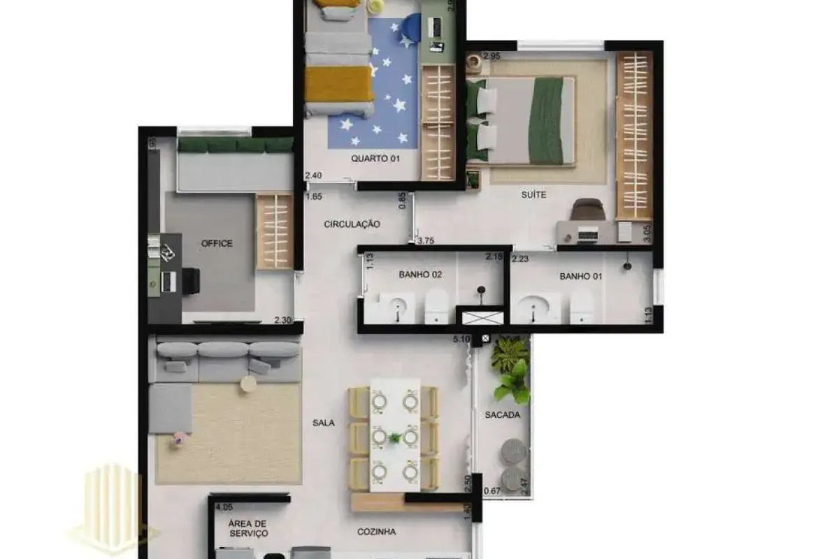 Apartamento Garden 2 Quartos com Suíte - NOW Praça C-8 — foto
