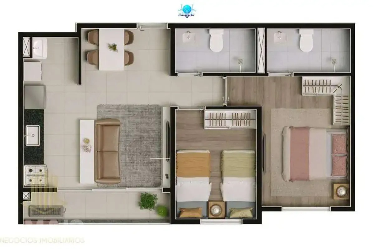 Apartamento 2 Quartos com Suíte e Varanda - NOW Alameda das Águas — foto