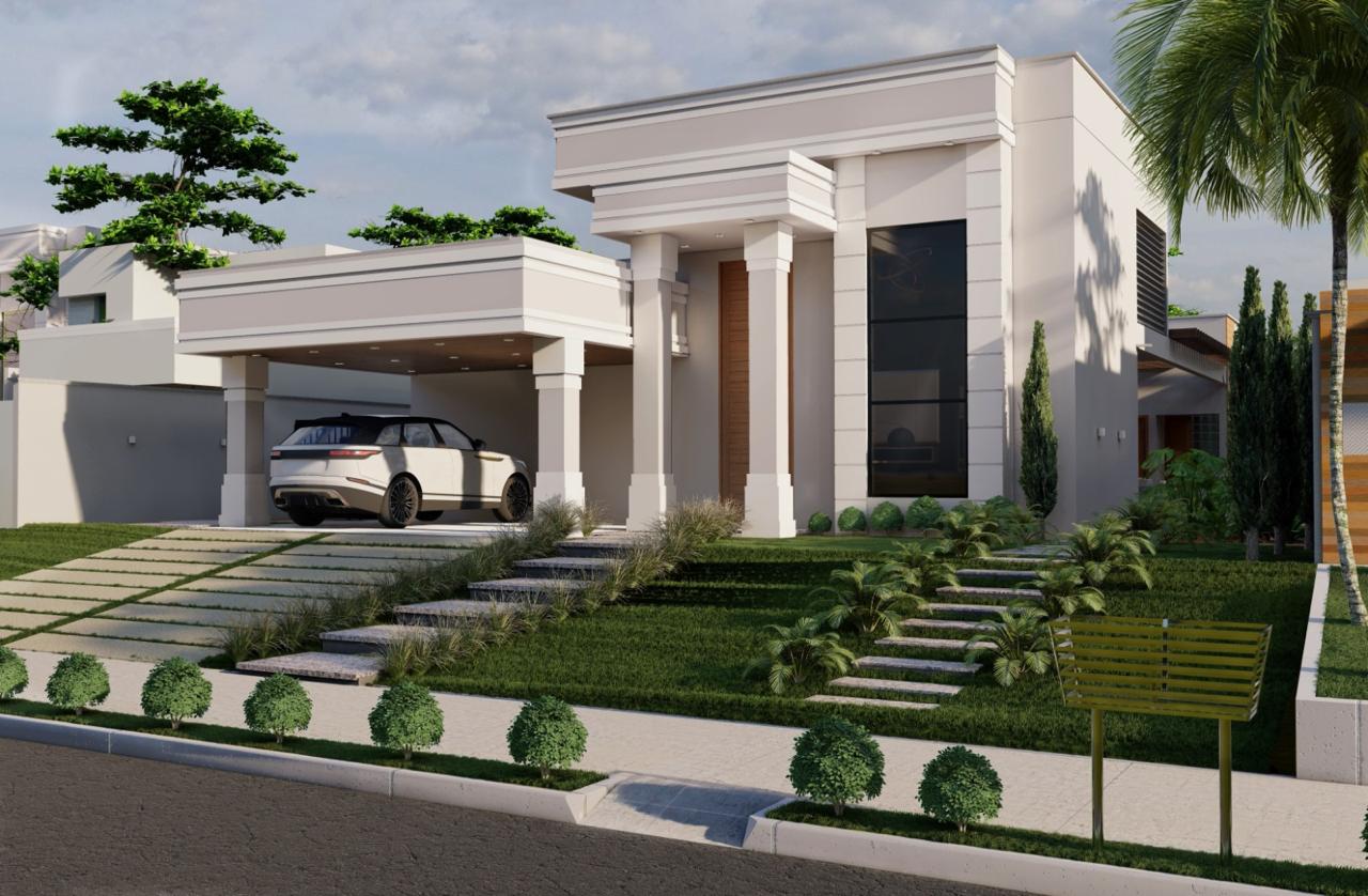 CASA DE ALTO PADRÃO À VENDA NO CONDOMÍNIO CARIBE GOLF – PALMAS/TO | ESTILO NEOCLÁSSICO, 4 SUÍTES E PISCINA — foto
