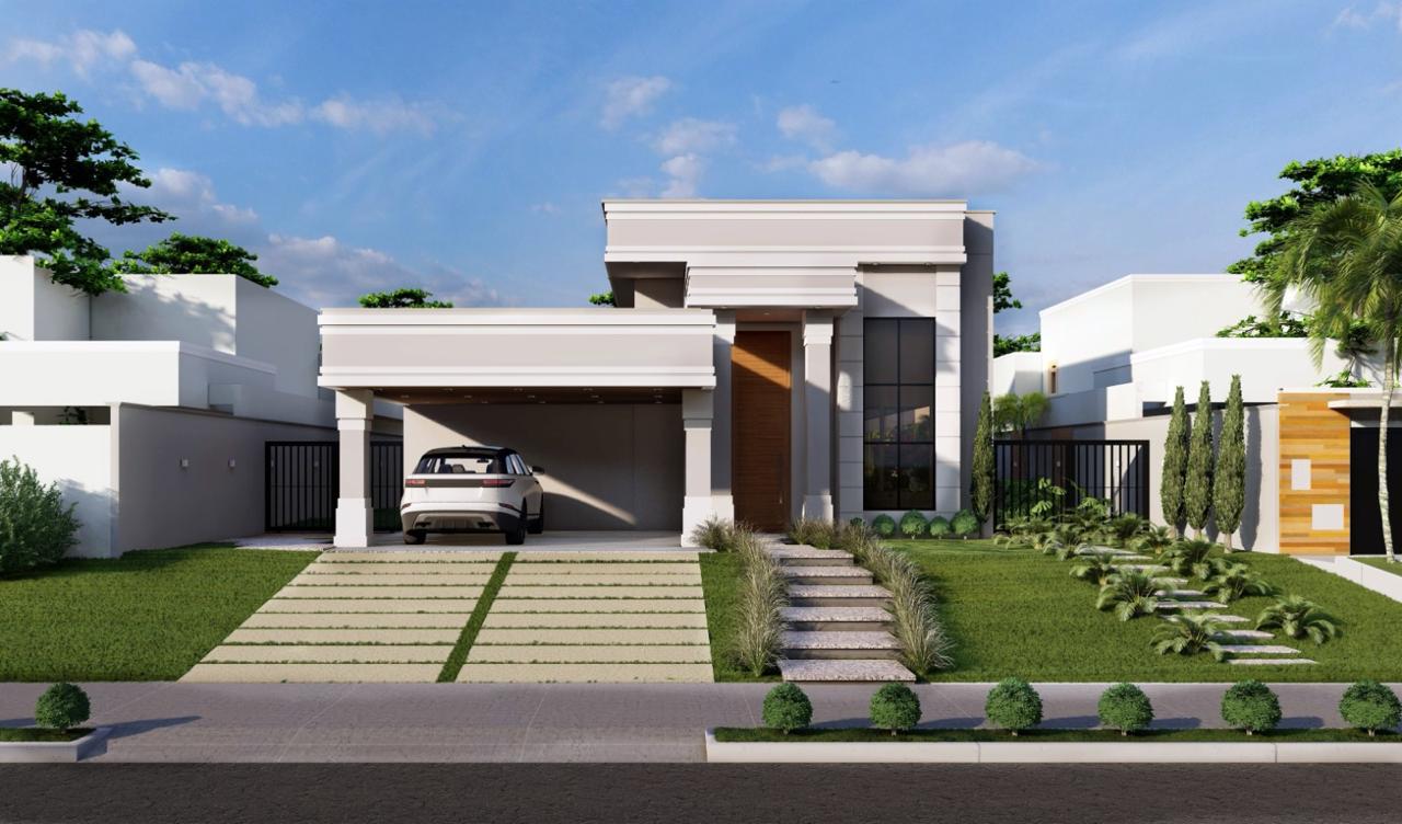 CASA DE ALTO PADRÃO À VENDA NO CONDOMÍNIO CARIBE GOLF – PALMAS/TO | ESTILO NEOCLÁSSICO, 4 SUÍTES E PISCINA — foto