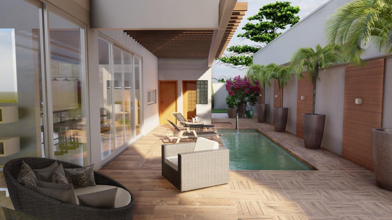 CASA DE ALTO PADRÃO À VENDA NO CONDOMÍNIO CARIBE GOLF – PALMAS/TO | ESTILO NEOCLÁSSICO, 4 SUÍTES E PISCINA — foto