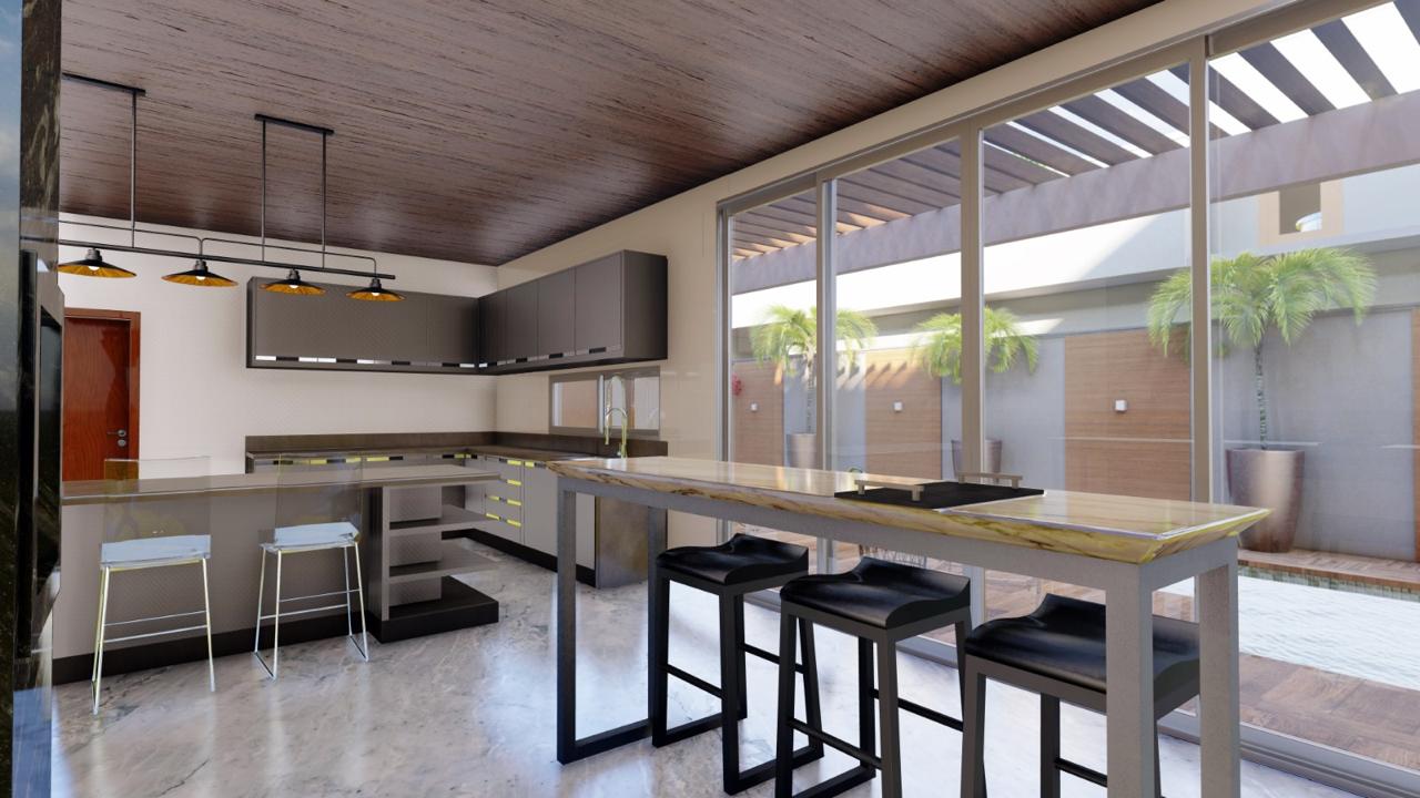 CASA DE ALTO PADRÃO À VENDA NO CONDOMÍNIO CARIBE GOLF – PALMAS/TO | ESTILO NEOCLÁSSICO, 4 SUÍTES E PISCINA — foto