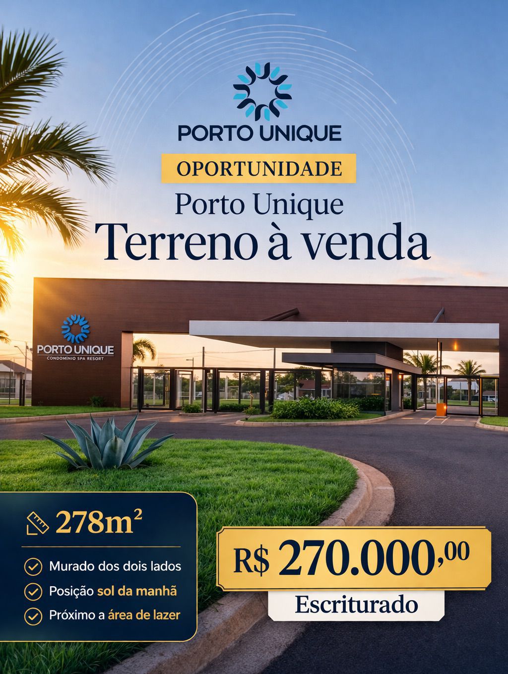 Terreno à Venda – Porto Unique Condomínio Spa Resort | Dourados/MS — foto