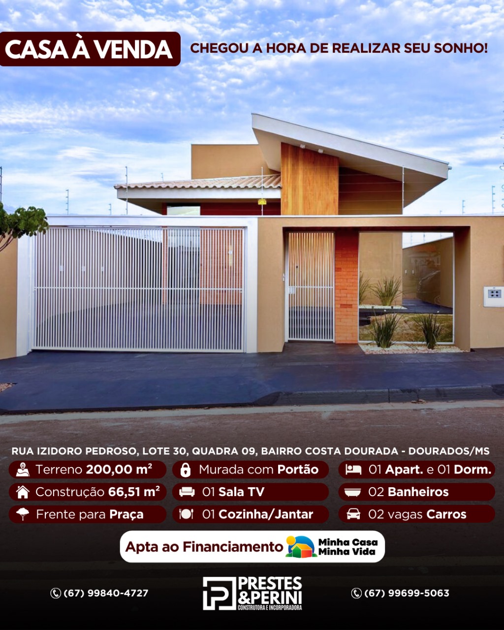 Casa à Venda com 2 Quartos – Loteamento Costa Dourada | Dourados/MS — foto