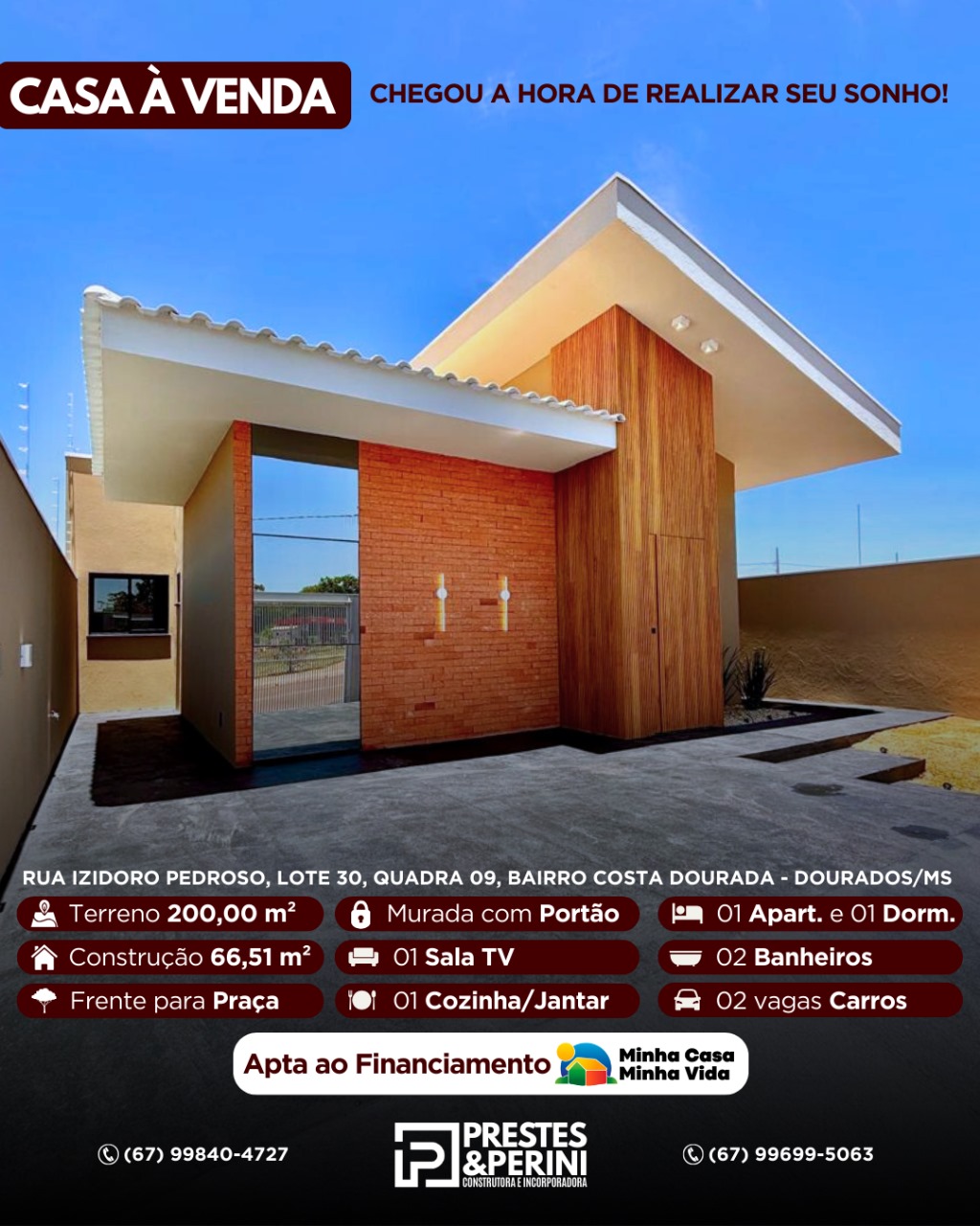 Casa à Venda com 2 Quartos – Loteamento Costa Dourada | Dourados/MS — foto