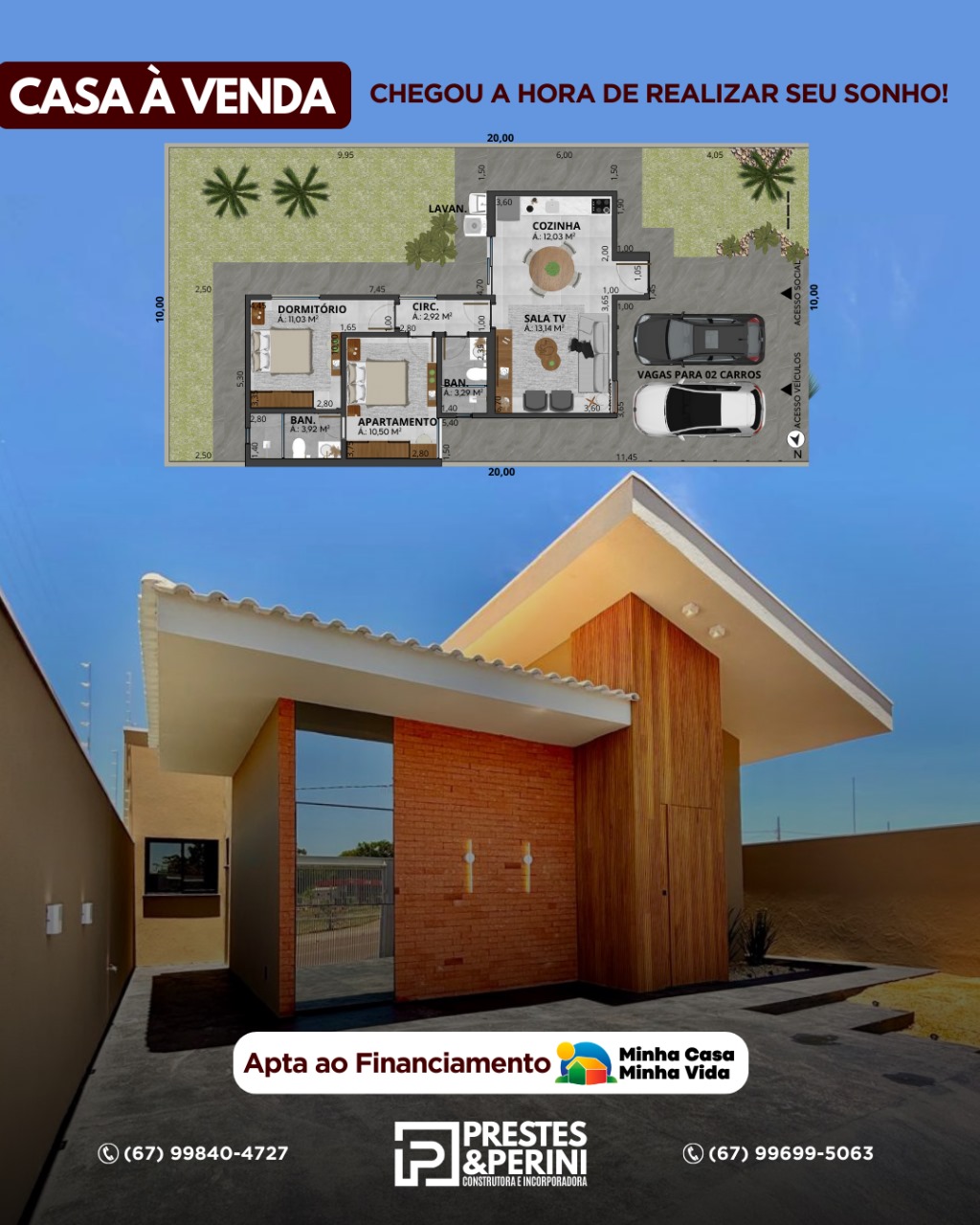 Casa à Venda com 2 Quartos – Loteamento Costa Dourada | Dourados/MS — foto