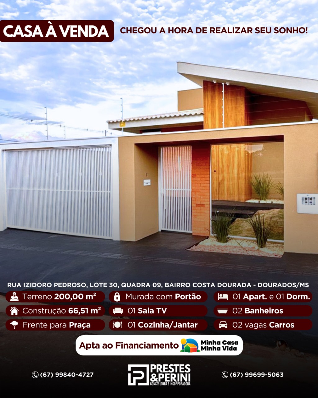 Casa à Venda com 2 Quartos – Loteamento Costa Dourada | Dourados/MS — foto